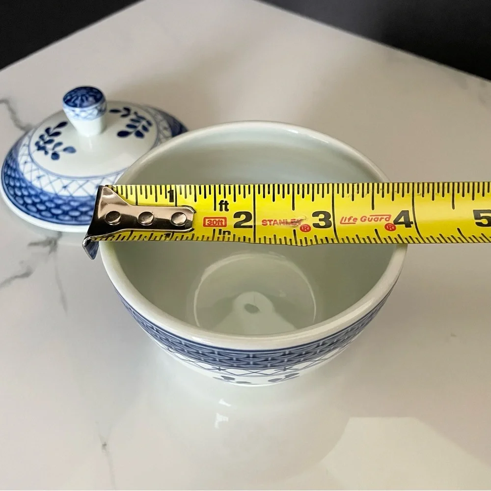Tranquebar Blue Lidded Sugar Bowl by Royal Copenhagen